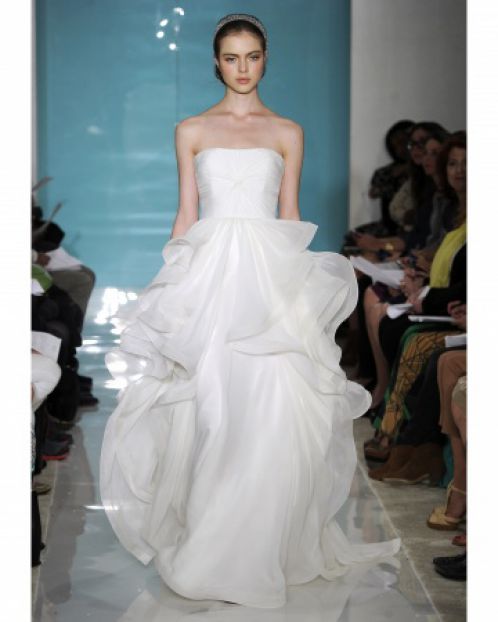 Reem Acra Spring 2013 Strapless Layered Wedding Dress