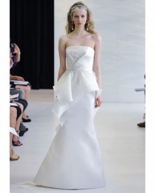 wedding dress with asymetrical peplum, Spring 2013 - Angel Sanchez